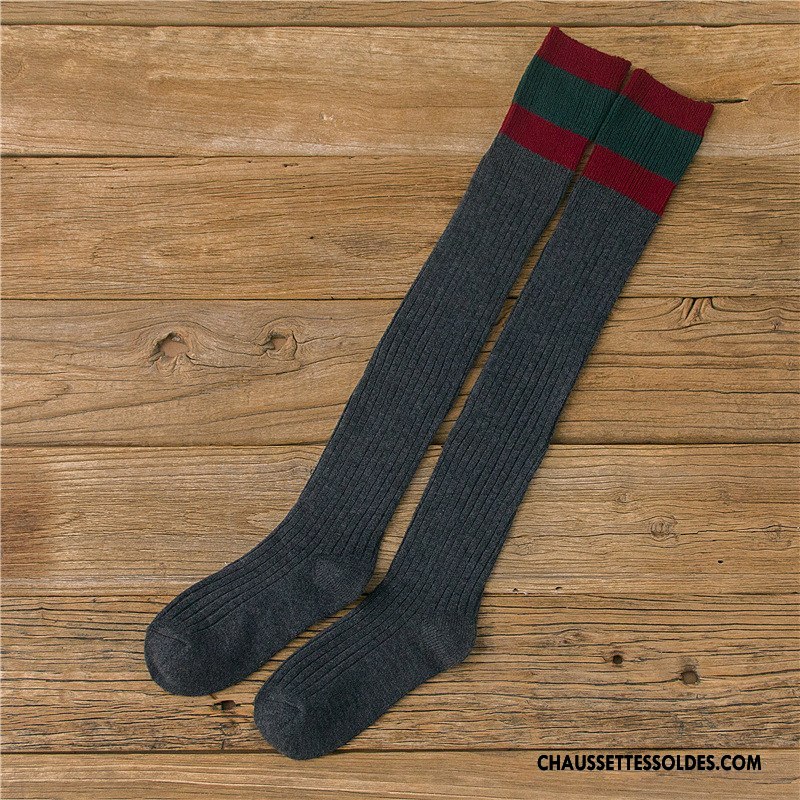 Chaussettes Longues Femme L'automne Hiver Mince Fluide Doux Le Nouveau Kaki