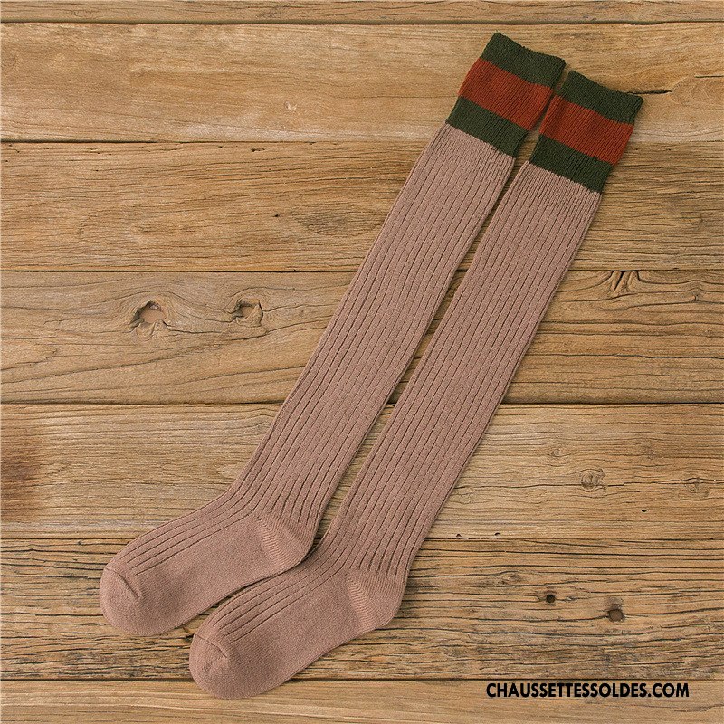 Chaussettes Longues Femme L'automne Hiver Mince Fluide Doux Le Nouveau Kaki