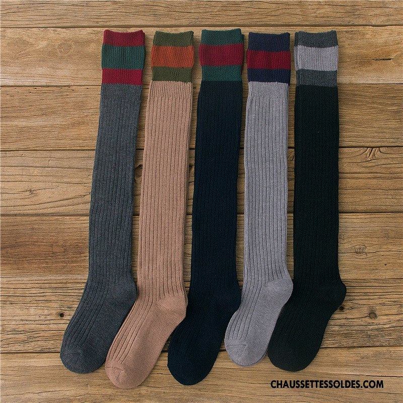 Chaussettes Longues Femme L'automne Hiver Mince Fluide Doux Le Nouveau Kaki
