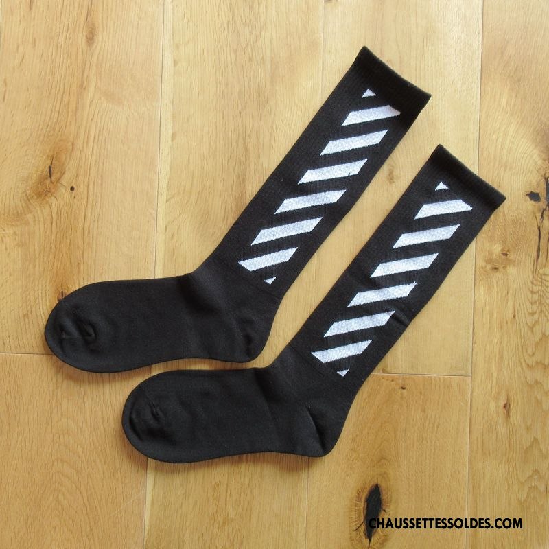 Chaussettes Longues Femme L'automne Homme Équitation Mince Élève Base-ball Blanc