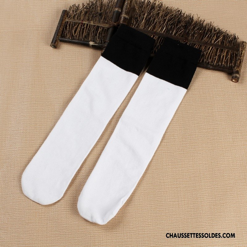 Chaussettes Longues Femme L'automne Milieu Le Nouveau Hiver Uniformes Élève Couleurs Mixtes Couleur De Contraste Violet Foncé