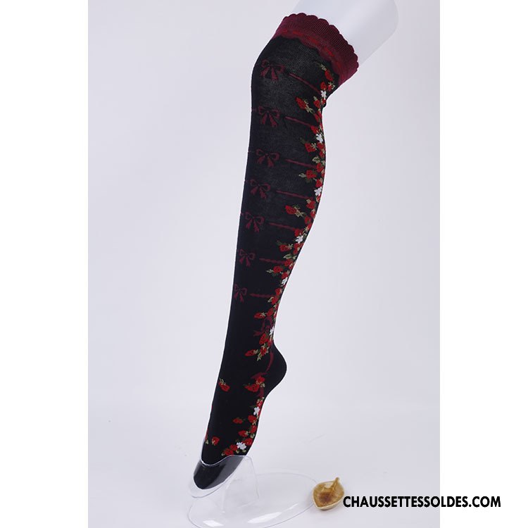 Chaussettes Longues Femme L'automne Sexy Nouvelles Arrivées Fleur Gros Dame Blanc