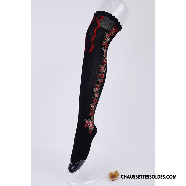 Chaussettes Longues Femme L'automne Sexy Nouvelles Arrivées Fleur Gros Dame Blanc