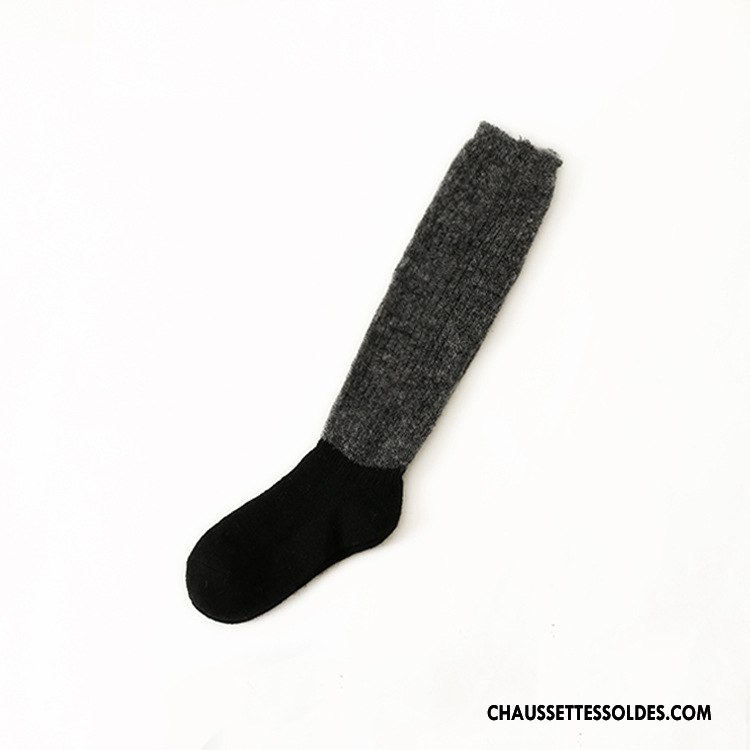 Chaussettes Longues Femme Lapin Petit Mélangé L'automne Hiver La Laine Gris
