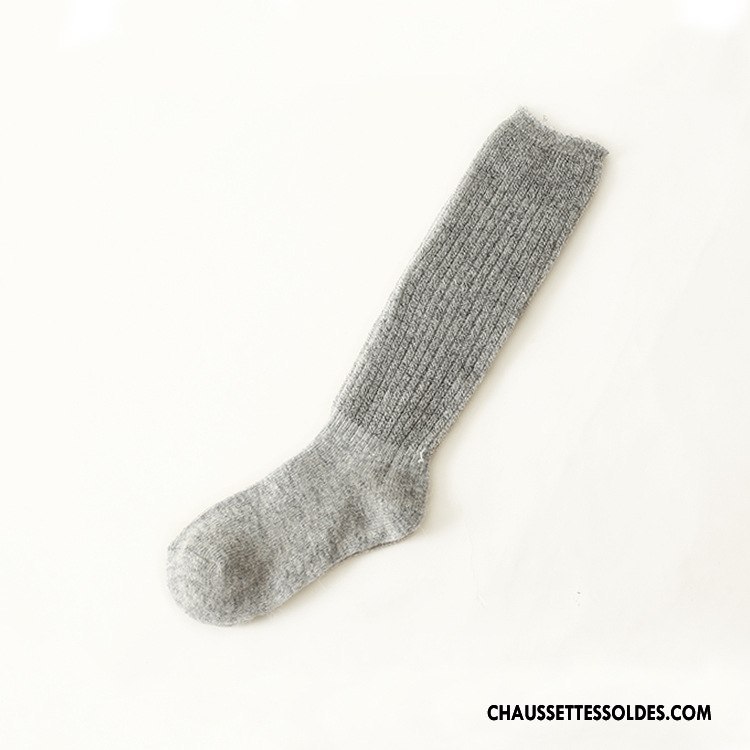 Chaussettes Longues Femme Lapin Petit Mélangé L'automne Hiver La Laine Gris