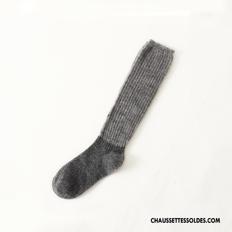 Chaussettes Longues Femme Lapin Petit Mélangé L'automne Hiver La Laine Gris