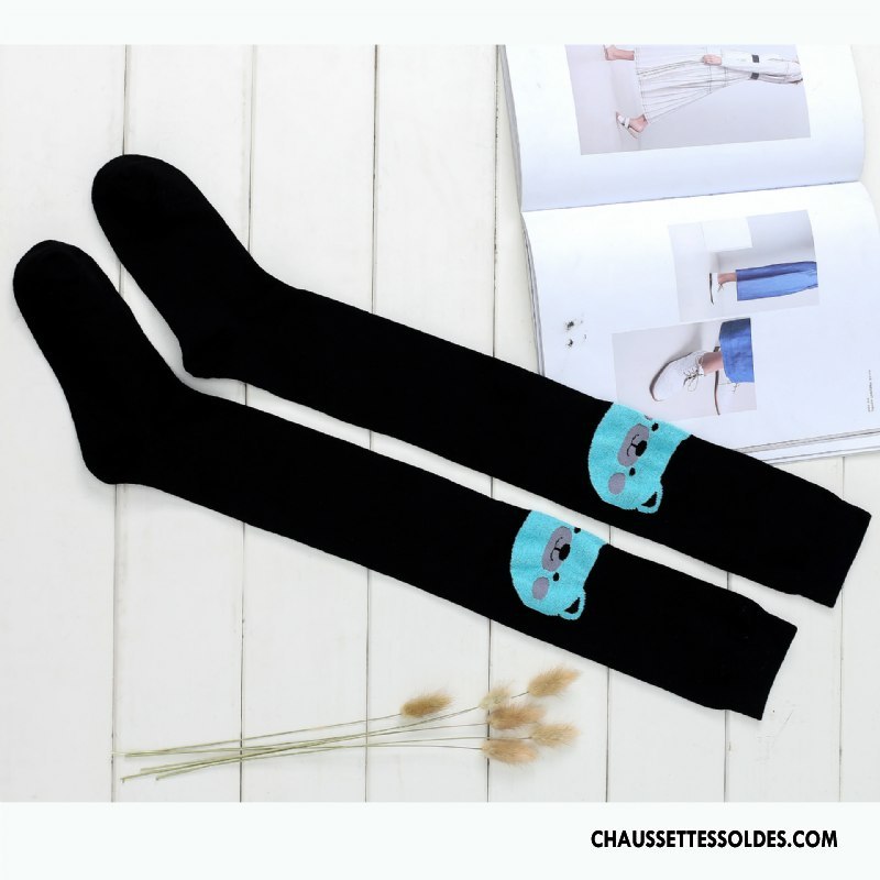Chaussettes Longues Femme Le Nouveau Dessin Animé Antidérapant L'automne Haute Long Stock Vert