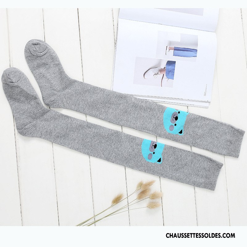 Chaussettes Longues Femme Le Nouveau Dessin Animé Antidérapant L'automne Haute Long Stock Vert