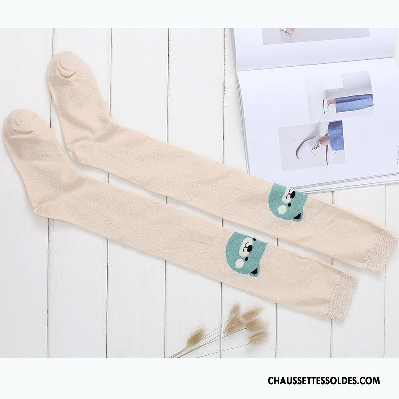 Chaussettes Longues Femme Le Nouveau Dessin Animé Antidérapant L'automne Haute Long Stock Vert