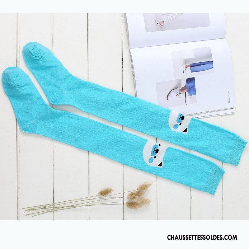 Chaussettes Longues Femme Le Nouveau Dessin Animé Antidérapant L'automne Haute Long Stock Vert