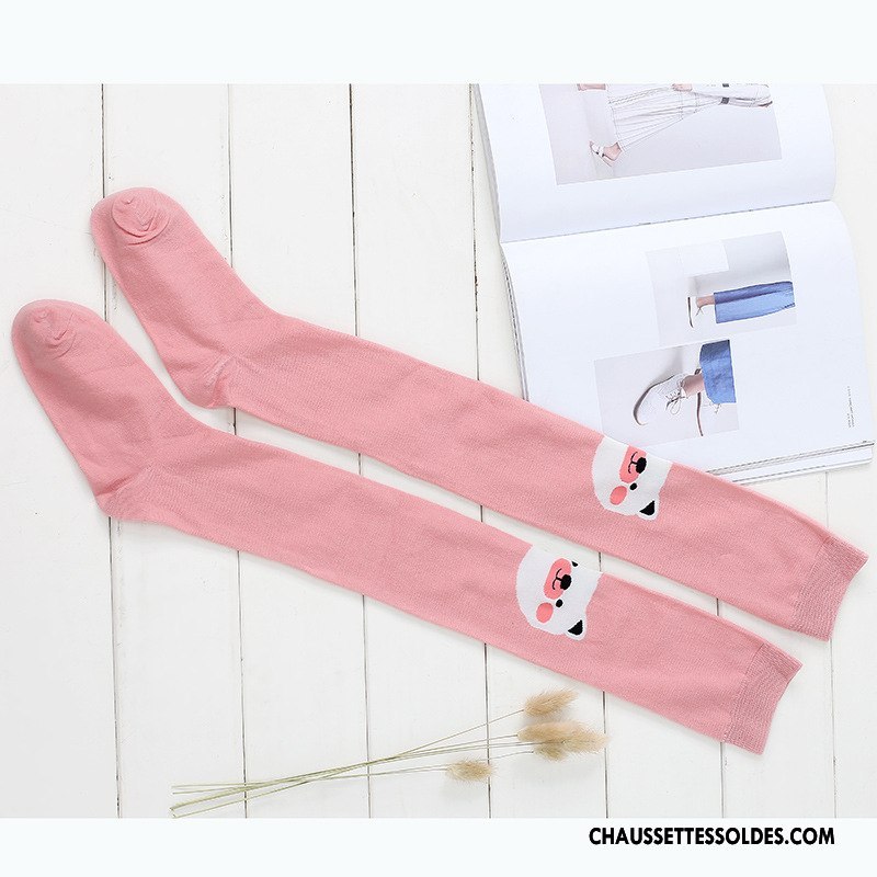 Chaussettes Longues Femme Le Nouveau Dessin Animé Antidérapant L'automne Haute Long Stock Vert
