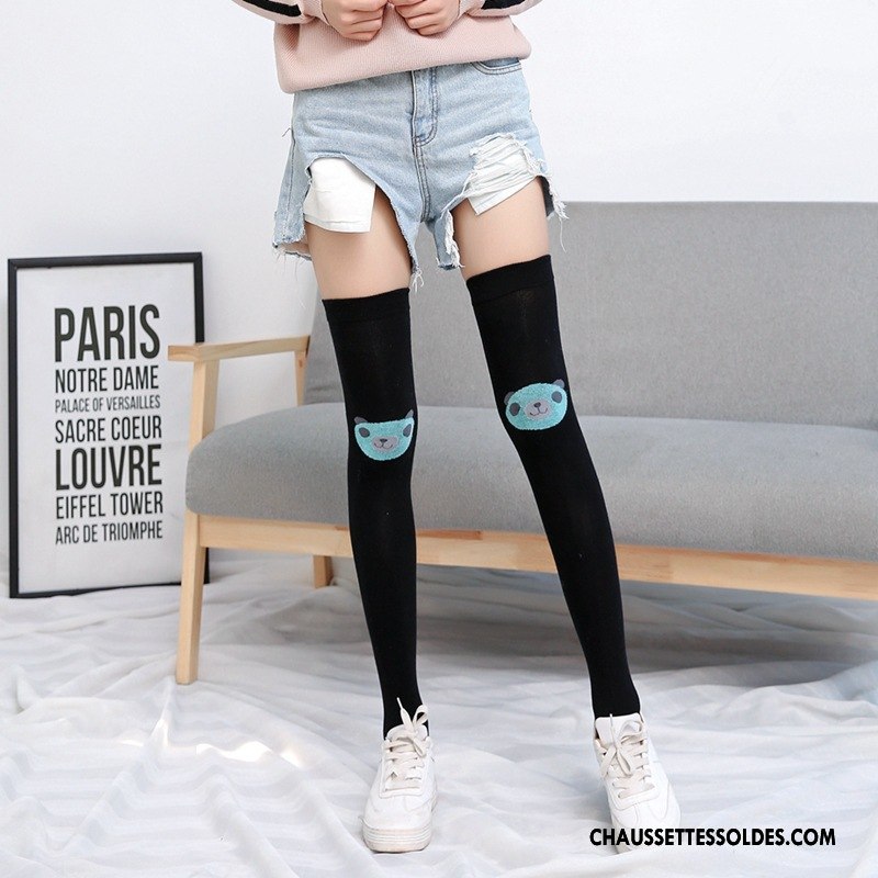 Chaussettes Longues Femme Le Nouveau Dessin Animé Antidérapant L'automne Haute Long Stock Vert