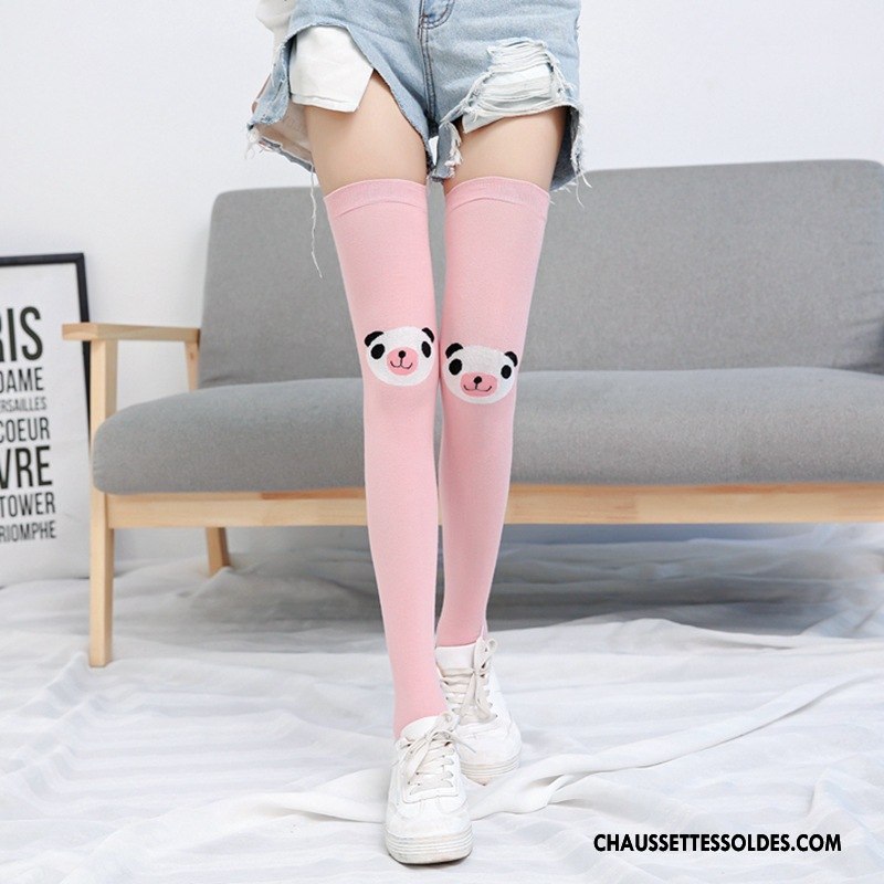 Chaussettes Longues Femme Le Nouveau Dessin Animé Antidérapant L'automne Haute Long Stock Vert