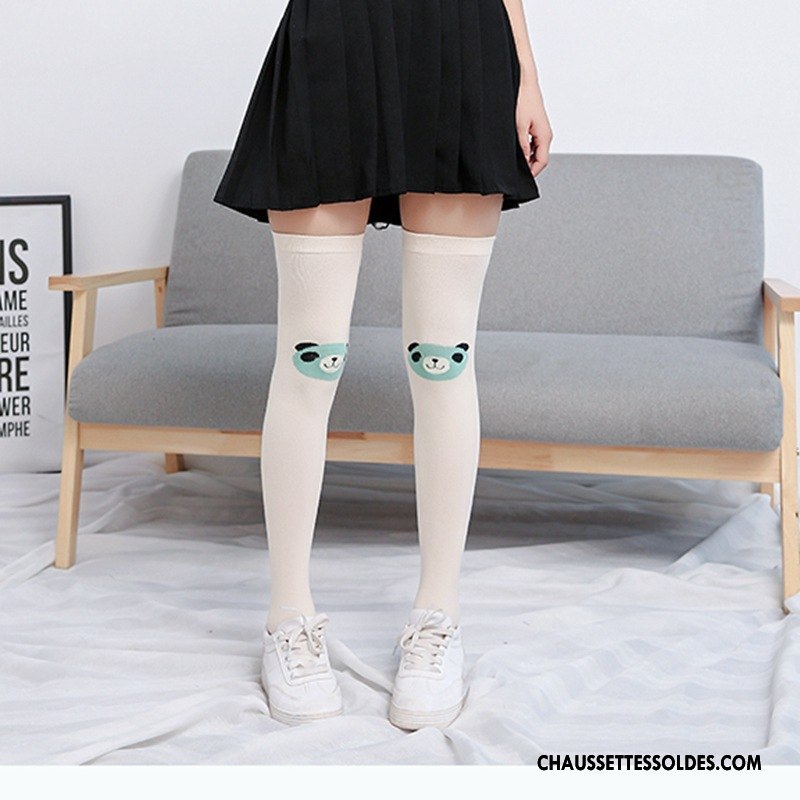 Chaussettes Longues Femme Le Nouveau Dessin Animé Antidérapant L'automne Haute Long Stock Vert