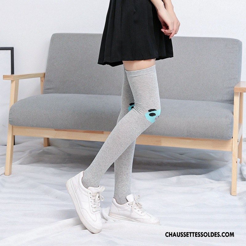 Chaussettes Longues Femme Le Nouveau Dessin Animé Antidérapant L'automne Haute Long Stock Vert