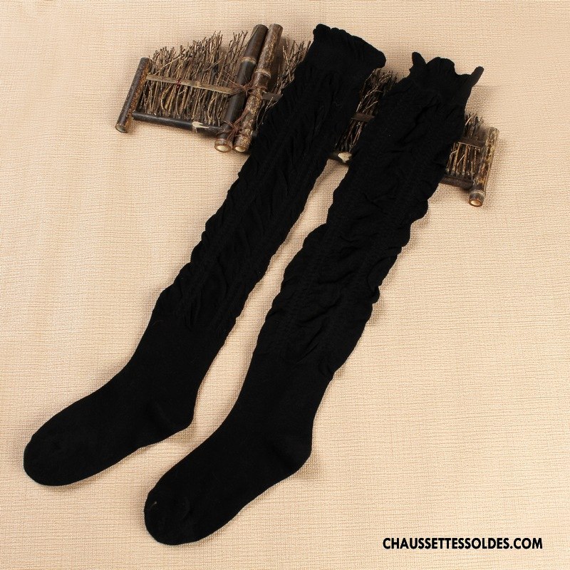 Chaussettes Longues Femme Le Nouveau Élève L'automne Hiver Milieu Gris