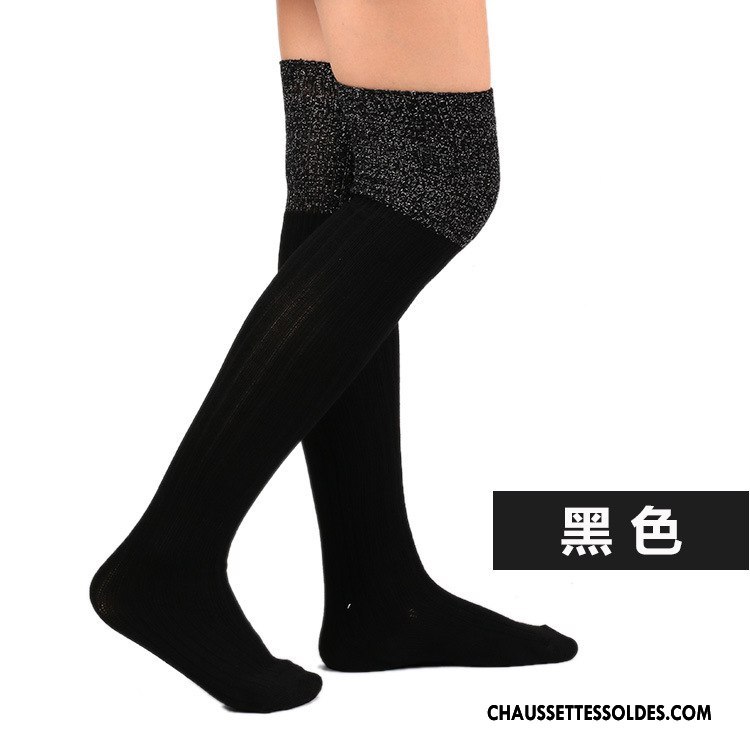 Chaussettes Longues Femme Le Nouveau Élève Long Stock Hiver L'automne Chaussette De Noël Marron Argent