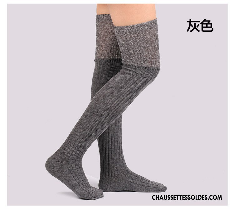 Chaussettes Longues Femme Le Nouveau Élève Long Stock Hiver L'automne Chaussette De Noël Marron Argent