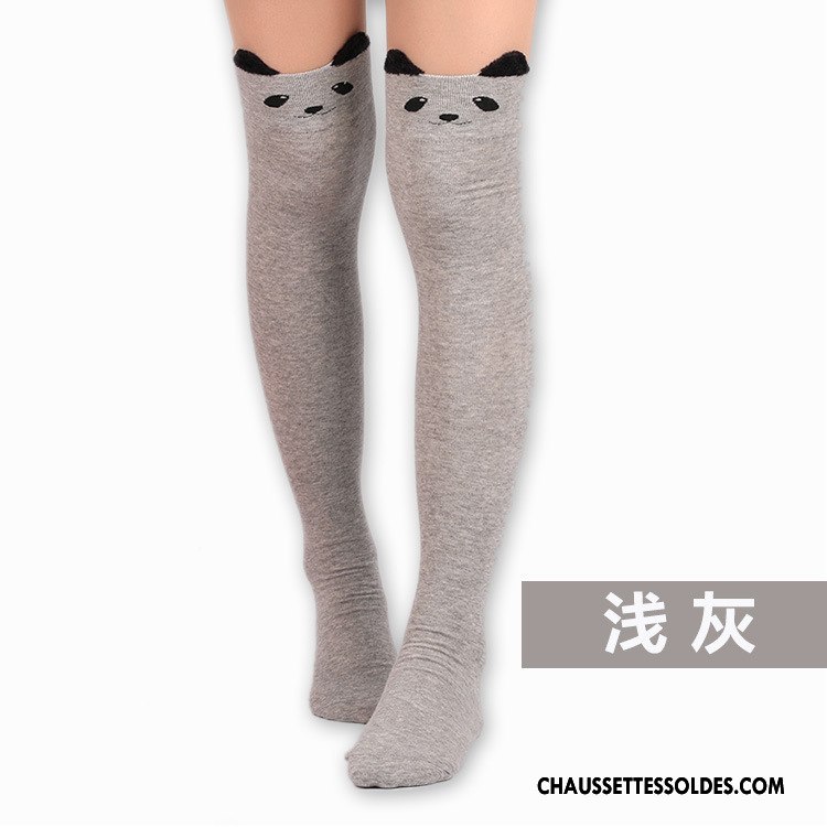 Chaussettes Longues Femme Leggings Mode Chat Fleurs Long Stock Charmant Bordeaux