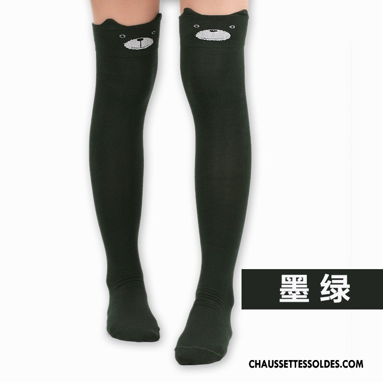 Chaussettes Longues Femme Leggings Mode Chat Fleurs Long Stock Charmant Bordeaux