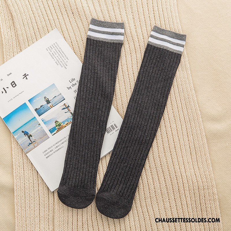 Chaussettes Longues Femme Long Stock Dame Vent D'université 100% Coton Le Nouveau Jaune