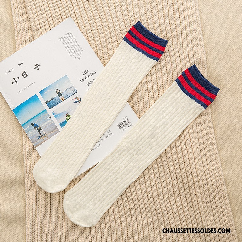 Chaussettes Longues Femme Long Stock Dame Vent D'université 100% Coton Le Nouveau Jaune