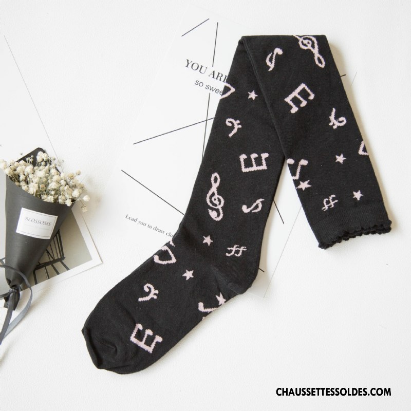 Chaussettes Longues Femme Long Stock Fille Élève Charme Danse Chaussettes En Coton Blanc