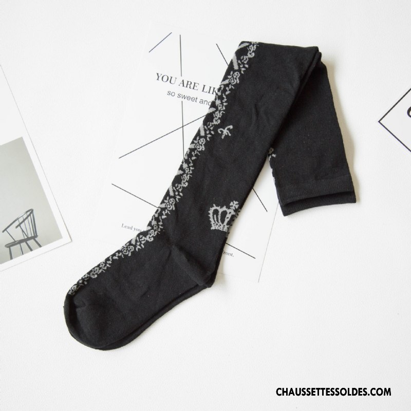Chaussettes Longues Femme Long Stock Fille Élève Charme Danse Chaussettes En Coton Blanc