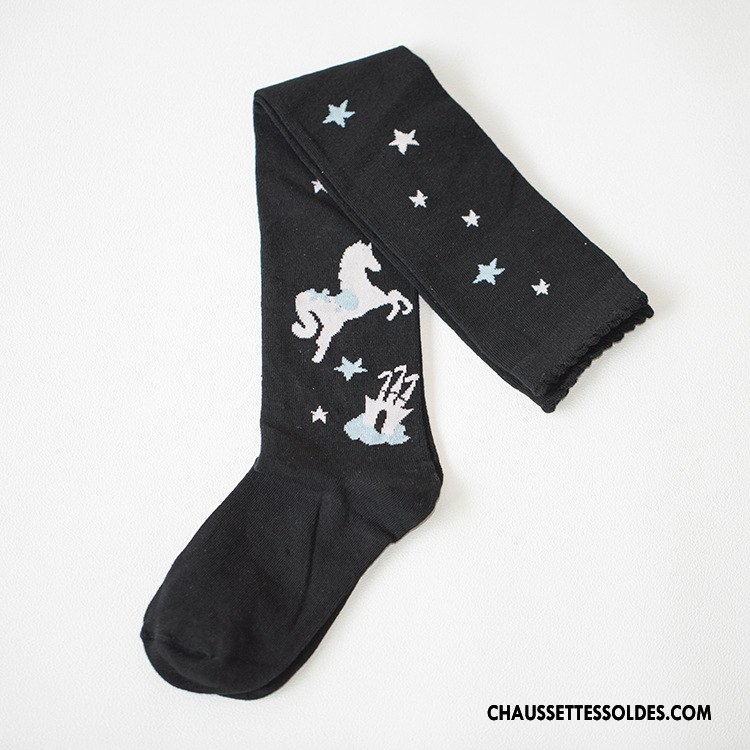 Chaussettes Longues Femme Long Stock Fille Élève Charme Danse Chaussettes En Coton Blanc