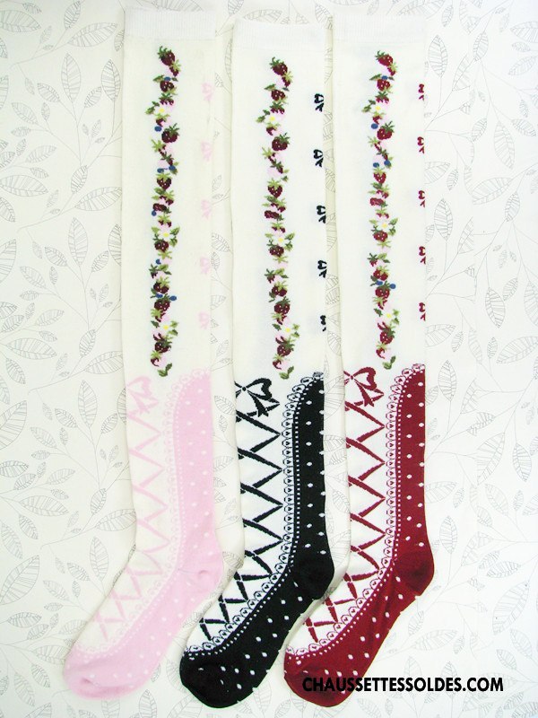 Chaussettes Longues Femme Long Stock Haute Fille Charme Chaussettes En Coton Blanc