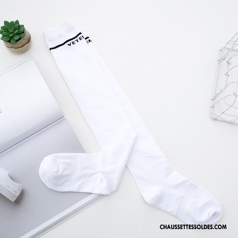 Chaussettes Longues Femme Long Stock Milieu Été Coton Le Nouveau Noir