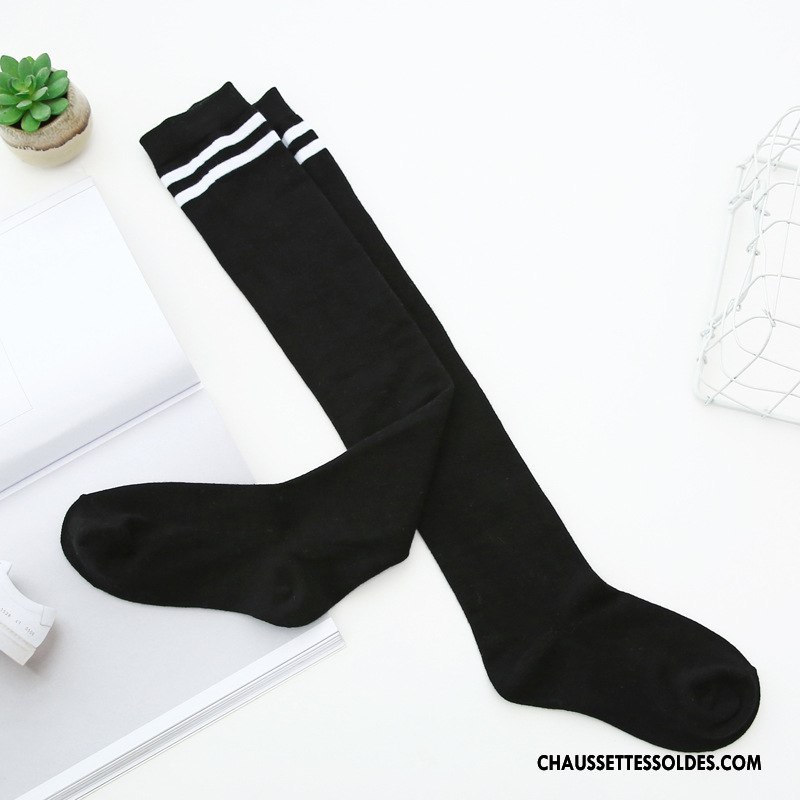 Chaussettes Longues Femme Long Stock Milieu Été Coton Le Nouveau Noir