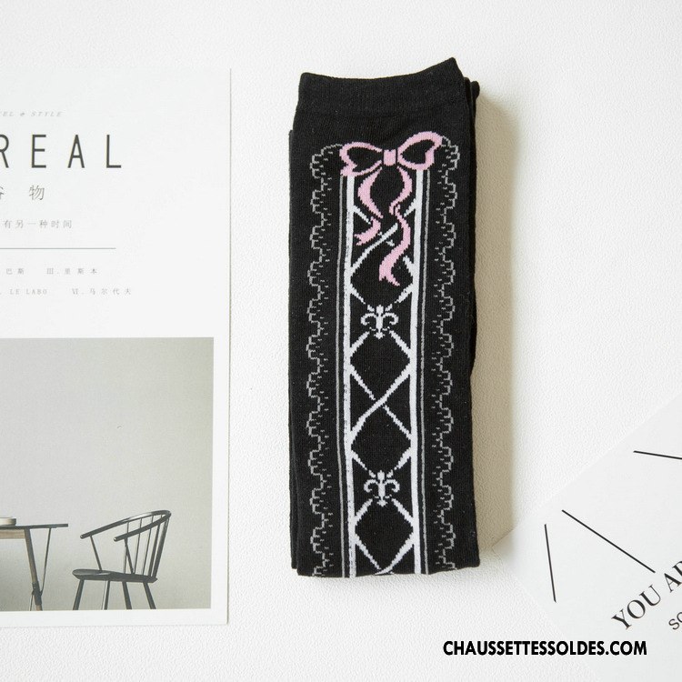 Chaussettes Longues Femme Long Stock Papillon Chaussettes En Coton Printemps Nouvelles Arrivées 100% Coton Blanc