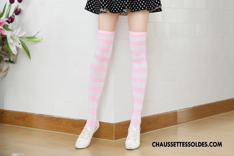 Chaussettes Longues Femme Long Stock Pur Chaussette Longue Vent D'université Bleu Blanc