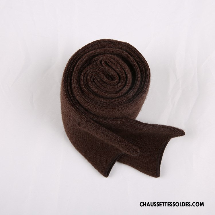 Chaussettes Longues Femme Légèrement Haute Hiver Thermiques Mince Velours De Laine Gris