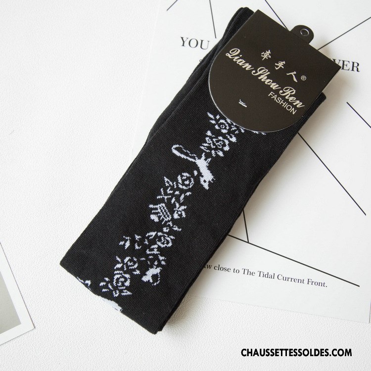 Chaussettes Longues Femme Marque Chaussettes En Coton Nouvelles Arrivées Long Stock 100% Coton Printemps Blanc