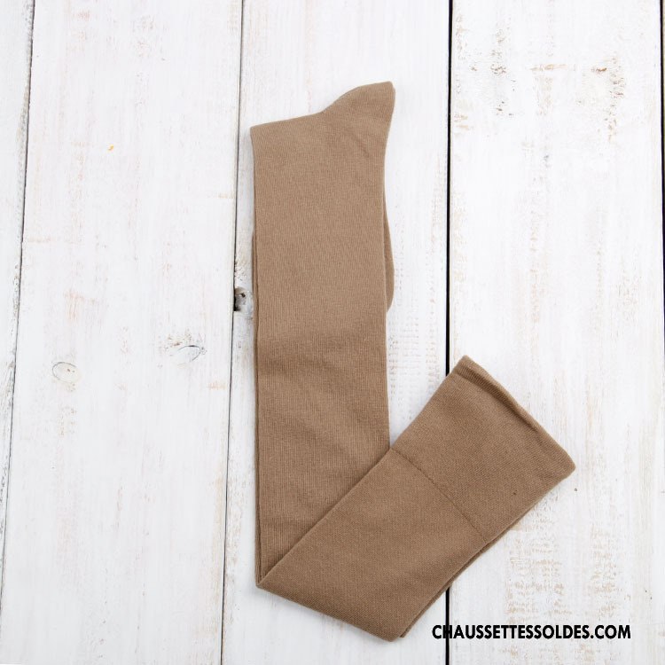 Chaussettes Longues Femme Matelassé Thermiques L'automne Le Nouveau Hiver Large Bouche Gris