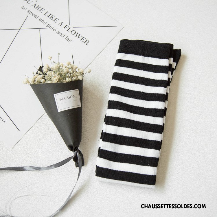 Chaussettes Longues Femme Mode 100% Coton Rayé Nouvelles Arrivées Long Stock Chaussettes En Coton Vert