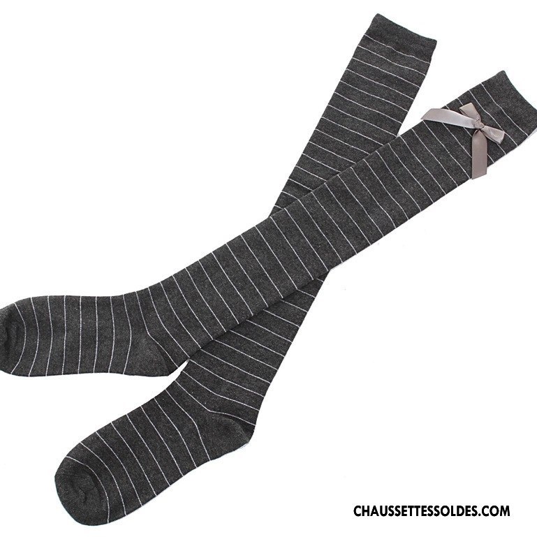 Chaussettes Longues Femme Mode Printemps Chaussettes En Coton Dame Long Stock Marque Or Gris