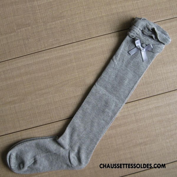Chaussettes Longues Femme Papillon Élève Milieu Ultra Flouncing Gris