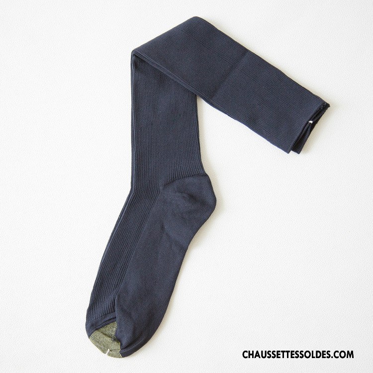 Chaussettes Longues Femme Personnalité Lovers Milieu Chaussettes En Coton Homme Rayé Bleu