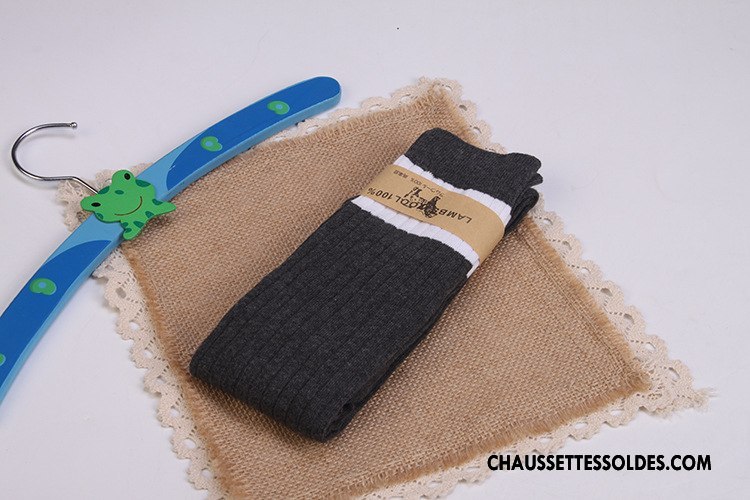 Chaussettes Longues Femme Printemps Le Nouveau Long Stock Modèles Féminins Homme Rétro Pure Gris