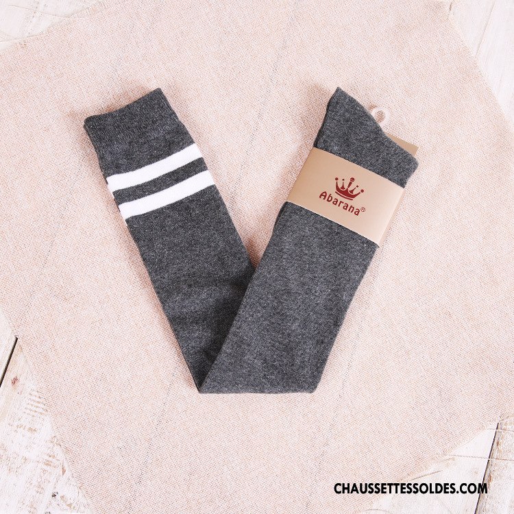 Chaussettes Longues Femme Pur Vent D'université 100% Coton Noir