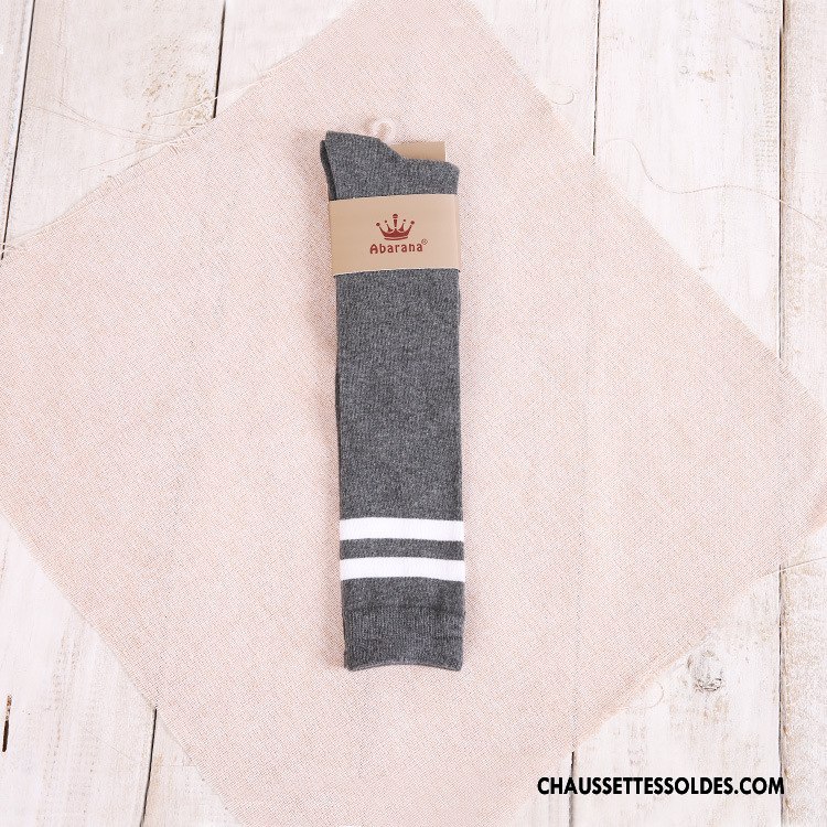 Chaussettes Longues Femme Pur Vent D'université 100% Coton Noir