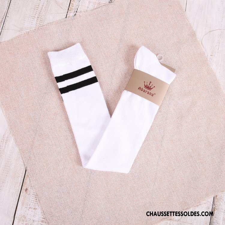 Chaussettes Longues Femme Pur Vent D'université 100% Coton Noir