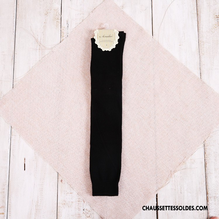 Chaussettes Longues Femme Pur Vent D'université 100% Coton Noir