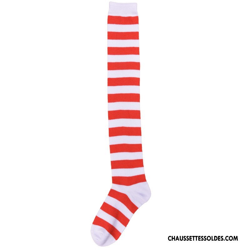 Chaussettes Longues Femme Rayé Charme Chaussettes En Coton Grande Taille Europe Arc En Ciel Coloré