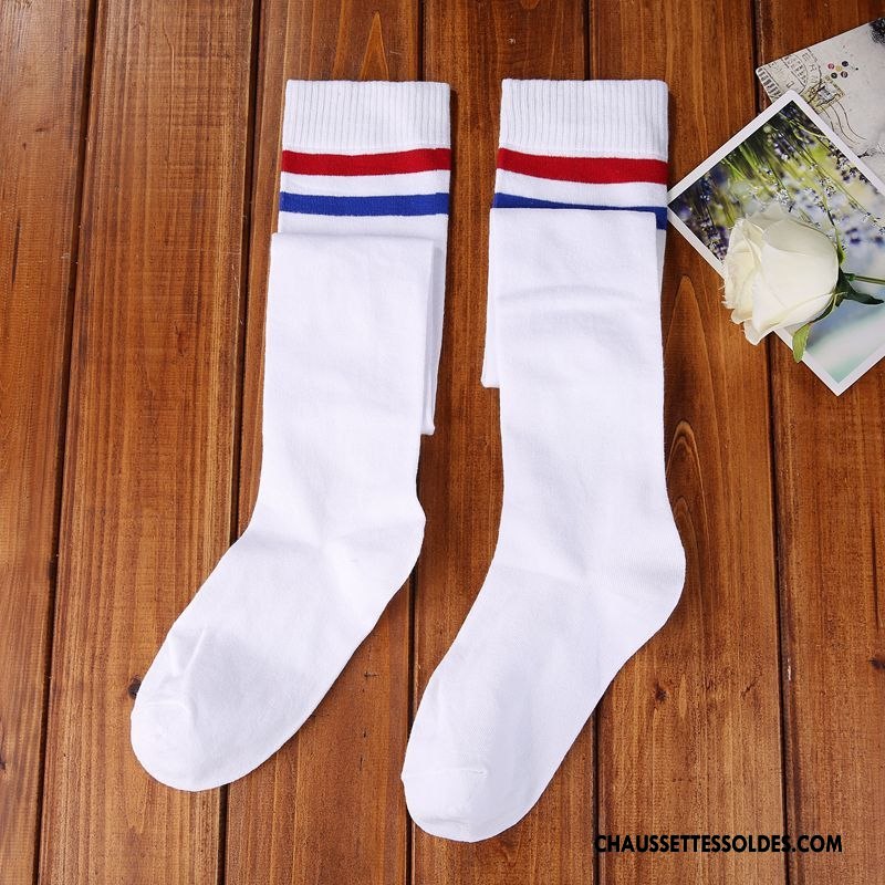 Chaussettes Longues Femme Rayé Chaussettes En Coton L'automne Mouvement Printemps Haute Jaune
