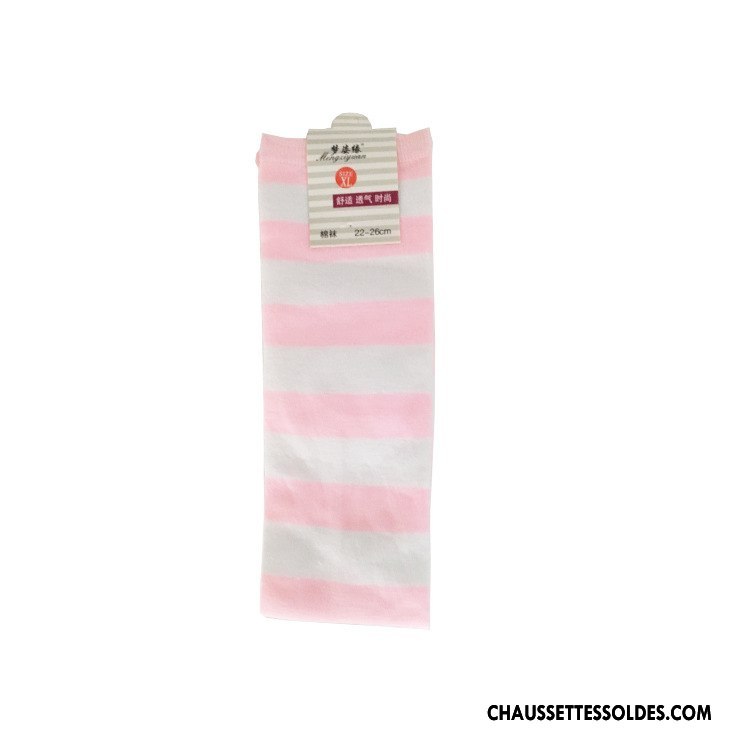 Chaussettes Longues Femme Rayé Chaussettes En Coton Long Stock Bleu