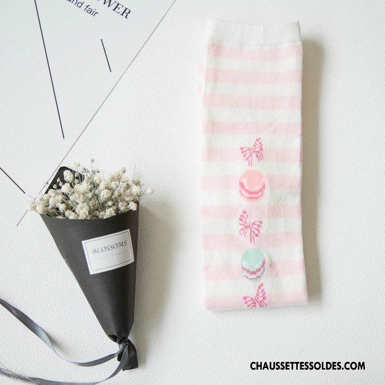Chaussettes Longues Femme Rayé Long Stock Mode Personnalité Printemps Chaussettes En Coton Noir